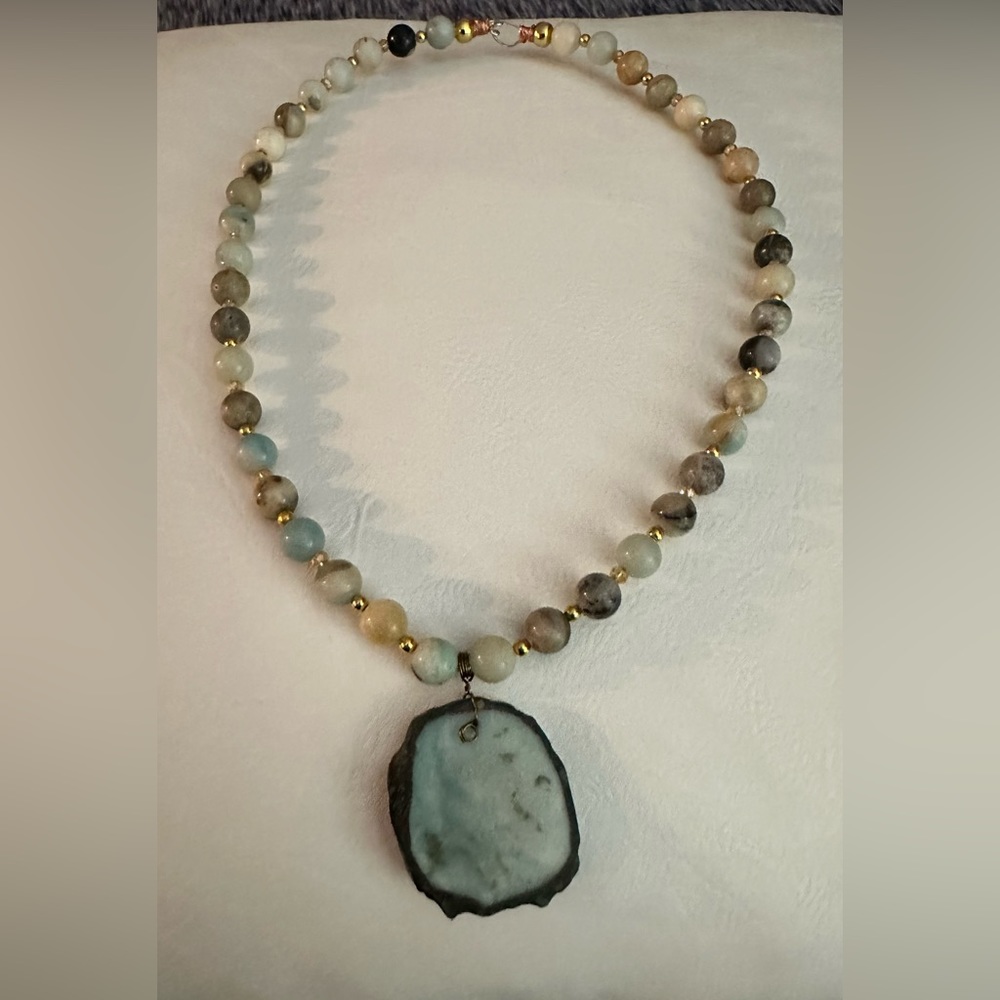 PREMIUM AMAZONITE NECKLACE & BRACELET SET